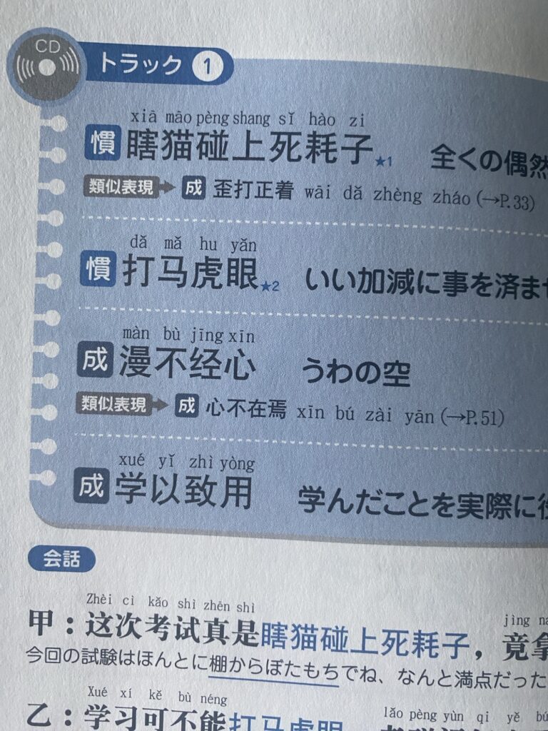 類似表現、反対表現、参考表現の注釈がページ数付き