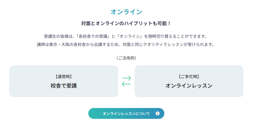 対面とオンラインのハイブリットも可能